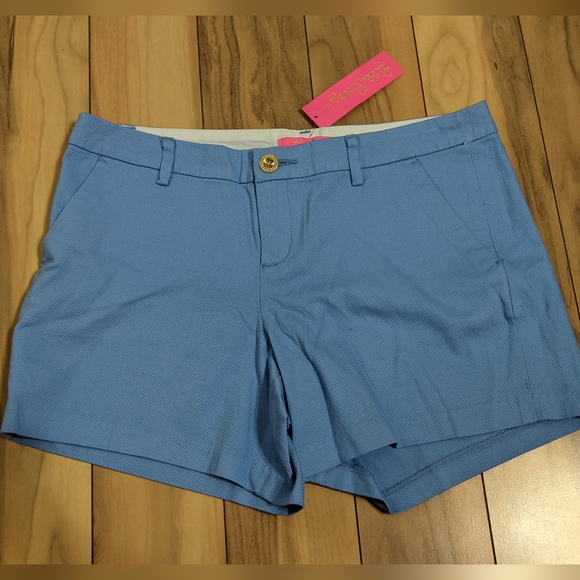 NWT! Lilly Pulitzer Callahan Stretch Shorts Blue Peri Size 12 - Picture 1 of 14